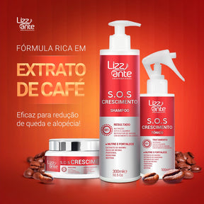 SOS Crescimento | Shampoo + Máscara + Tônico capilar (Frete Grátis + 60 Dias de Garantia)