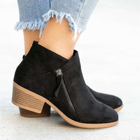 Bota Feminina de Couro Camurça Ortopédica