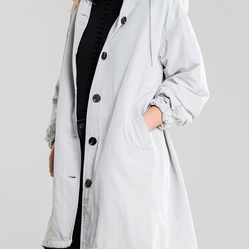 Casaco Corta Vento Trench Coat Impermeável com Capuz - Atique Store