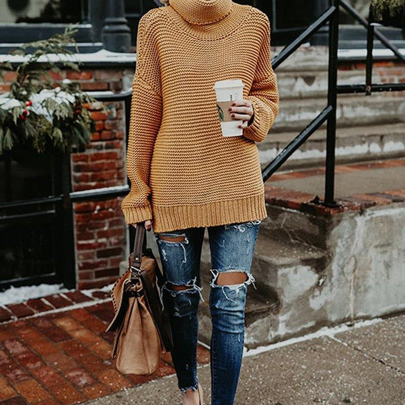 Suéter Tricot Grosso Gola Alta - Atique Store